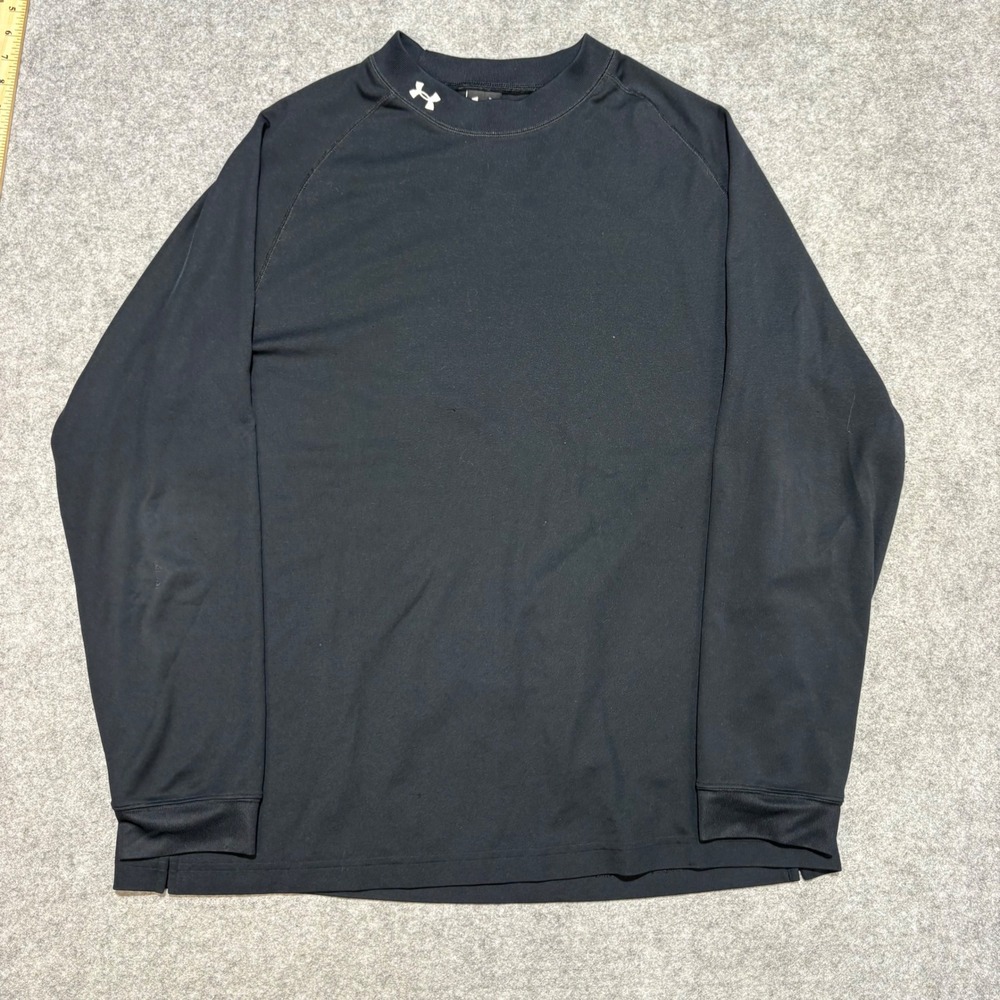 Under Armour ColdGear Mock Neck Long Sleeve Shirt Mens XL Black Base Layer